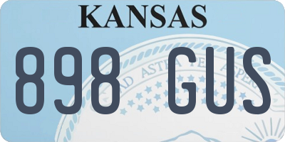 KS license plate 898GUS