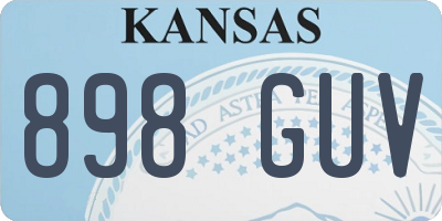 KS license plate 898GUV