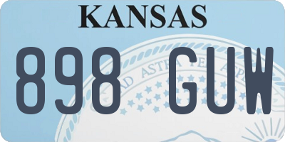 KS license plate 898GUW