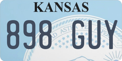 KS license plate 898GUY