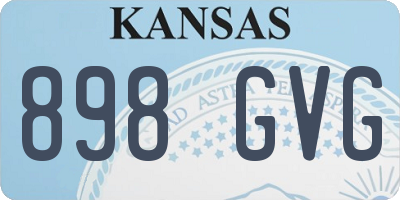 KS license plate 898GVG
