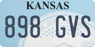 KS license plate 898GVS