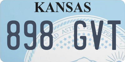 KS license plate 898GVT
