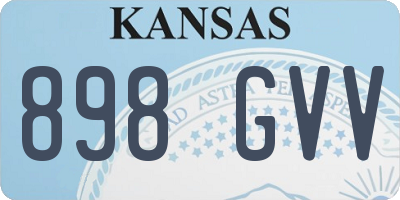 KS license plate 898GVV