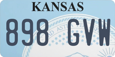 KS license plate 898GVW