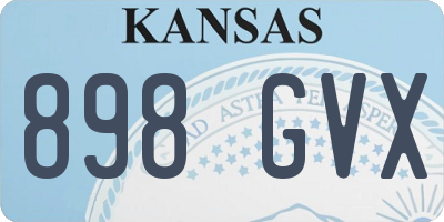 KS license plate 898GVX