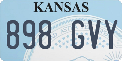 KS license plate 898GVY