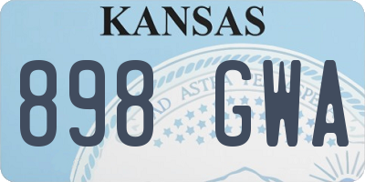 KS license plate 898GWA