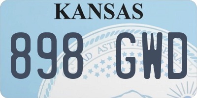 KS license plate 898GWD