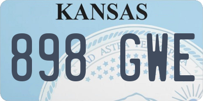 KS license plate 898GWE