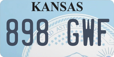 KS license plate 898GWF