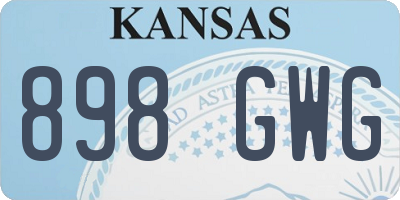 KS license plate 898GWG
