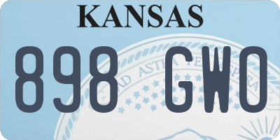 KS license plate 898GWO