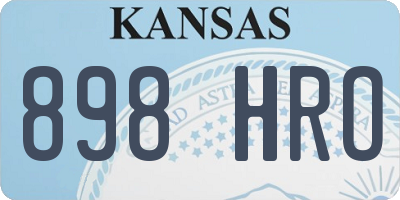 KS license plate 898HRO