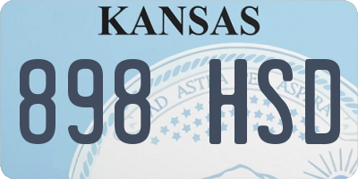 KS license plate 898HSD