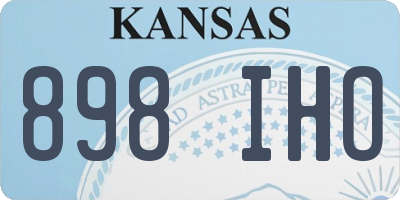 KS license plate 898IHO