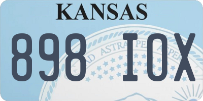 KS license plate 898IOX