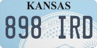 KS license plate 898IRD