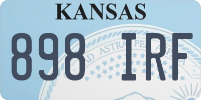 KS license plate 898IRF