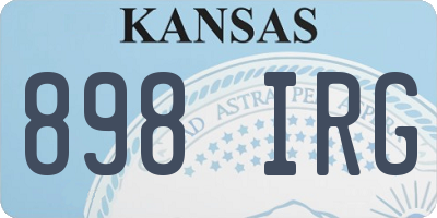 KS license plate 898IRG