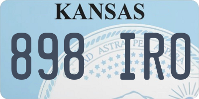 KS license plate 898IRO