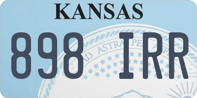 KS license plate 898IRR