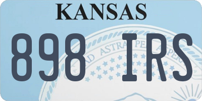 KS license plate 898IRS