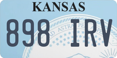 KS license plate 898IRV