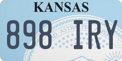 KS license plate 898IRY