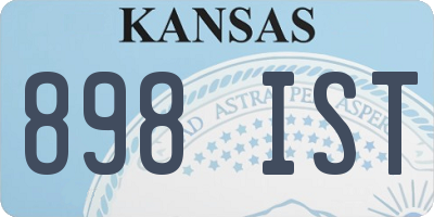 KS license plate 898IST