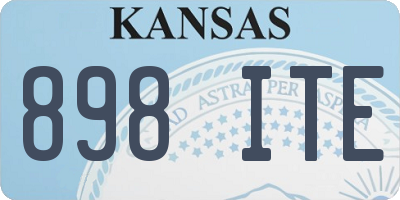KS license plate 898ITE