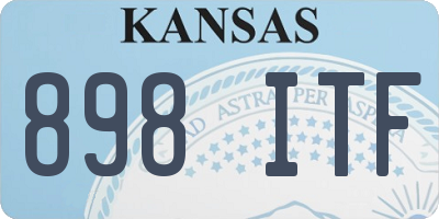 KS license plate 898ITF