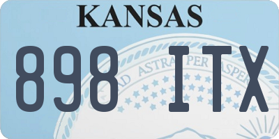 KS license plate 898ITX
