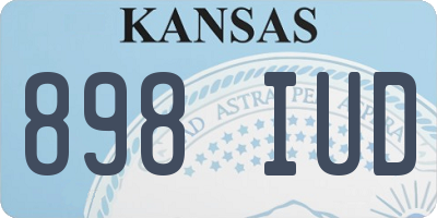 KS license plate 898IUD