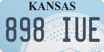 KS license plate 898IUE