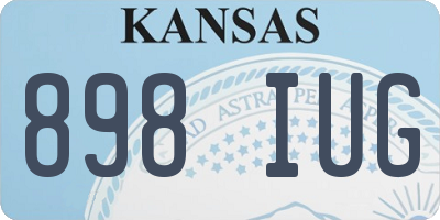KS license plate 898IUG