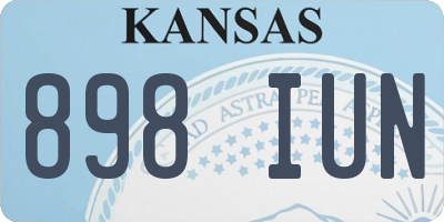 KS license plate 898IUN