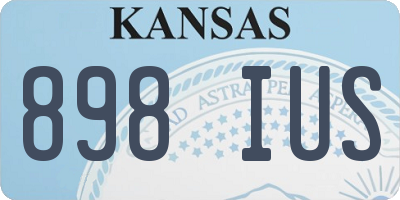 KS license plate 898IUS