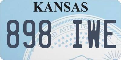KS license plate 898IWE