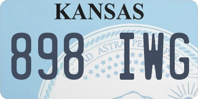 KS license plate 898IWG