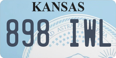 KS license plate 898IWL