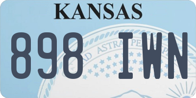 KS license plate 898IWN