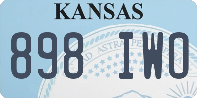 KS license plate 898IWO