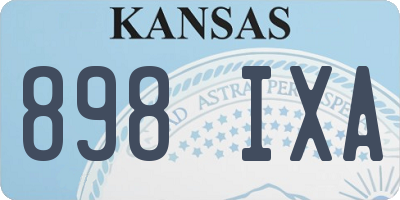 KS license plate 898IXA