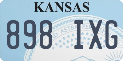 KS license plate 898IXG