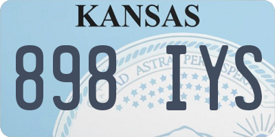 KS license plate 898IYS