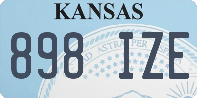 KS license plate 898IZE