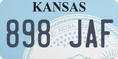 KS license plate 898JAF