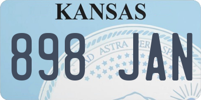KS license plate 898JAN