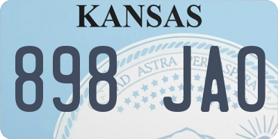 KS license plate 898JAO